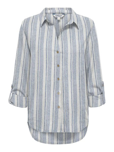 Goa Button Down Top (Blue Stripe)