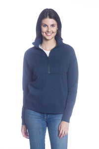 Heather Alpine Fleece 1/4 Zip Pullover (Dark Blue)