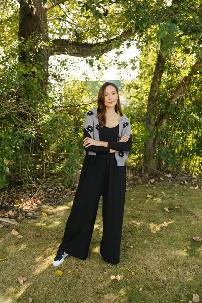 Smash + Tess Camille Long Sleeve Romper (Black)