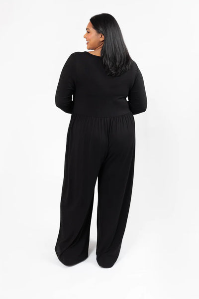 Smash + Tess Camille Long Sleeve Romper (Black)
