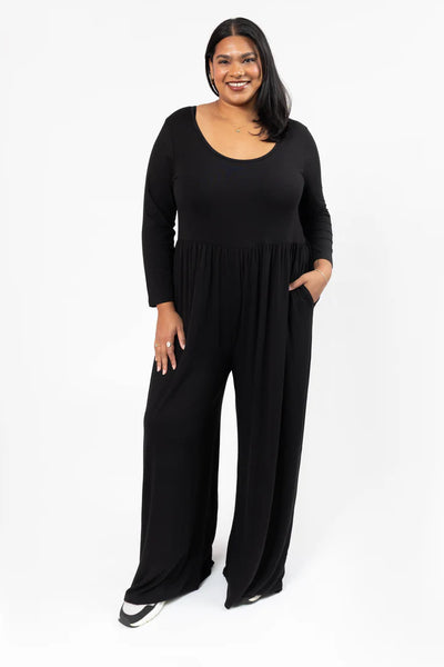 Smash + Tess Camille Long Sleeve Romper (Black)