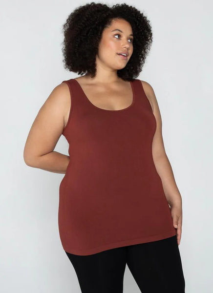 CURVY C'est Moi Long Bamboo Tank - Multiple Colours