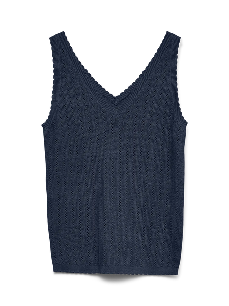 Lexie Pointelle Knit Tank (Navy)