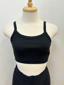 Judy Ribbed Crop Top (Black)