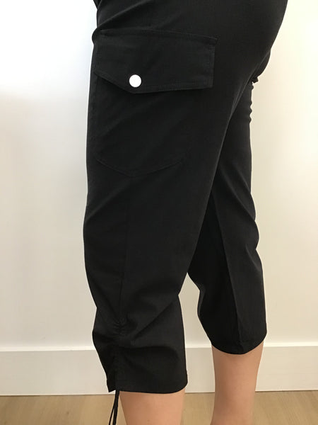 Maisie Cargo Jogger Capri (Black)