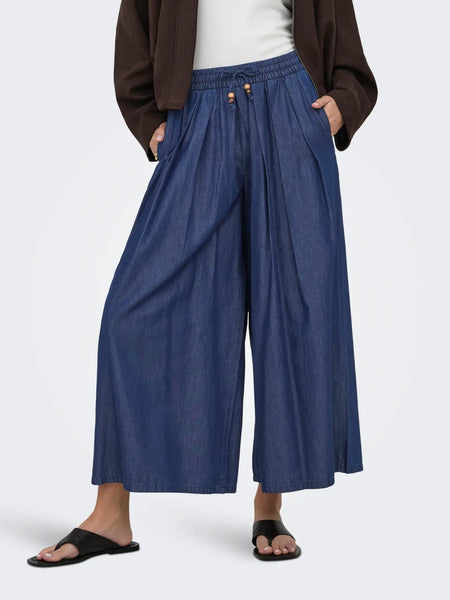 Bea Wide Palazzo Pant (Dark Blue)