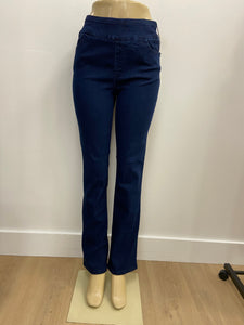 Gemma Straight Leg Pull On Jeans (Dark Indigo)