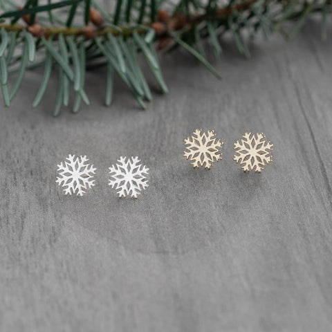 Frost Snowflake  Stud Earrings - 2 Colour Options