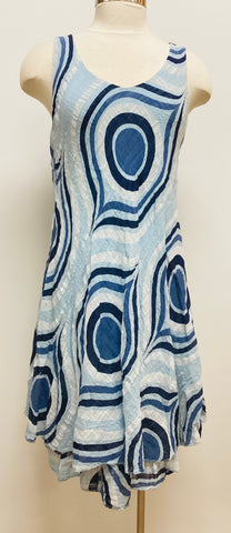 Lina Made in Italy Dress (Blue Patterned)