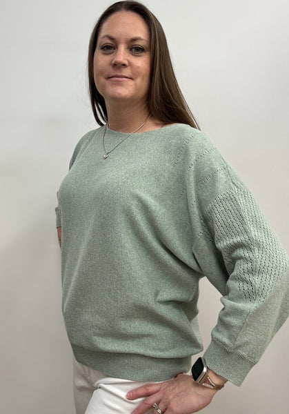 Sinja Cotton Blend Pullover (Iceberg Green)