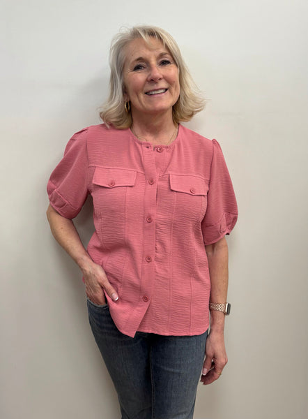 Ralyn Button Down Blouse (Rose)