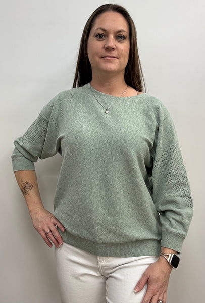Sinja Cotton Blend Pullover (Iceberg Green)