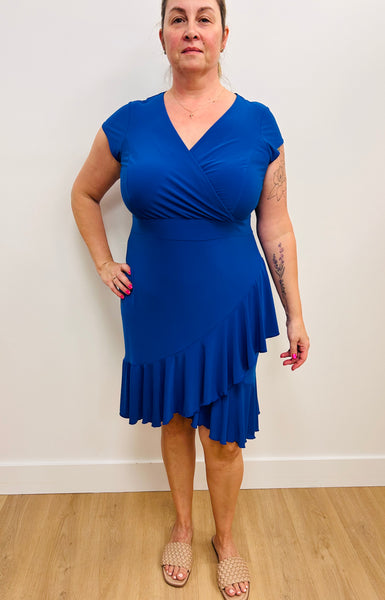 Mira Ruffle Dress (Blue)