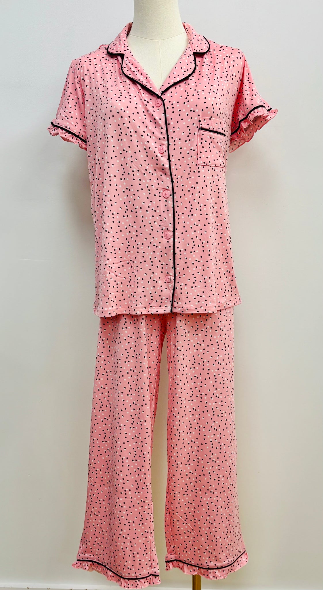 Emma Capri Sleep Set (Pink Polka Dot)