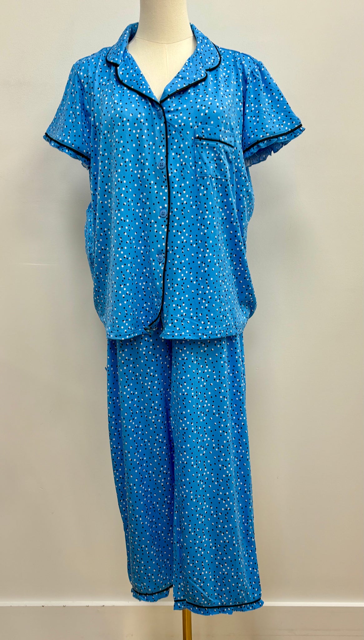 Emma Capri Sleep Set (Blue Polka Dot)