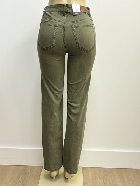 Georgia High Rise Straight Jean (Dusty Olive)