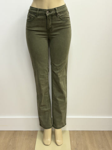 Georgia High Rise Straight Jean (Dusty Olive)