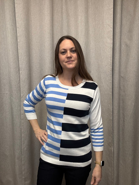 Marion Colour Block Cotton Sweater - 25% OFF AT CHECKOUT - FINAL SALE
