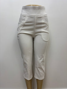 Evelyn Stretch Capri (White) - 25% OFF AT CHECKOUT - FINAL SALE