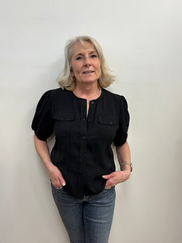 Ralyn Button Down Blouse (Black)