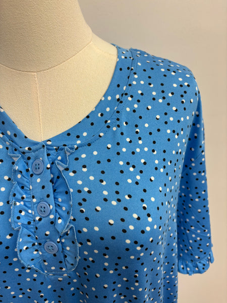 Emma Soft Sleepshirt (Blue Polka Dot)