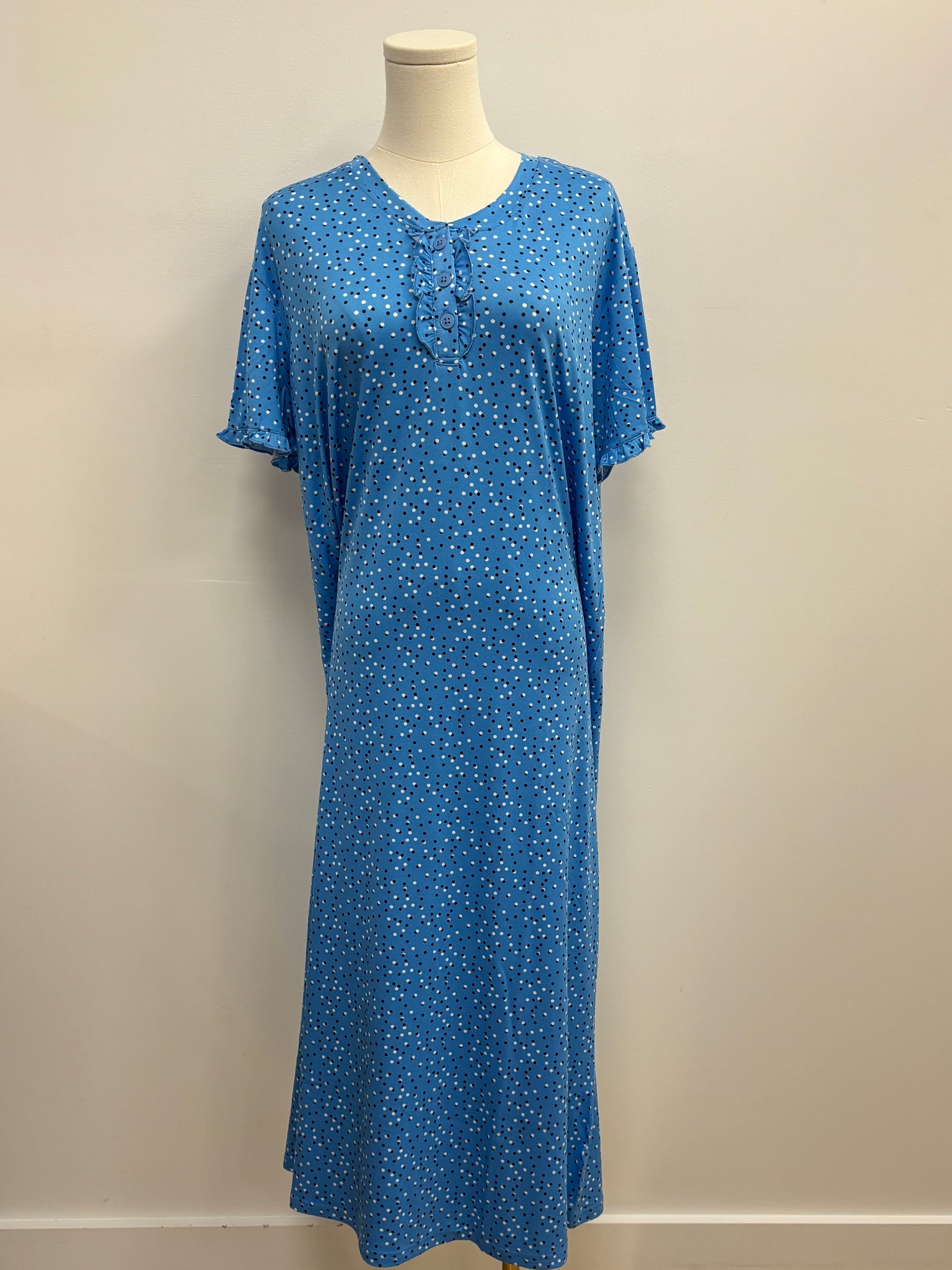 Emma Soft Sleepshirt (Blue Polka Dot)