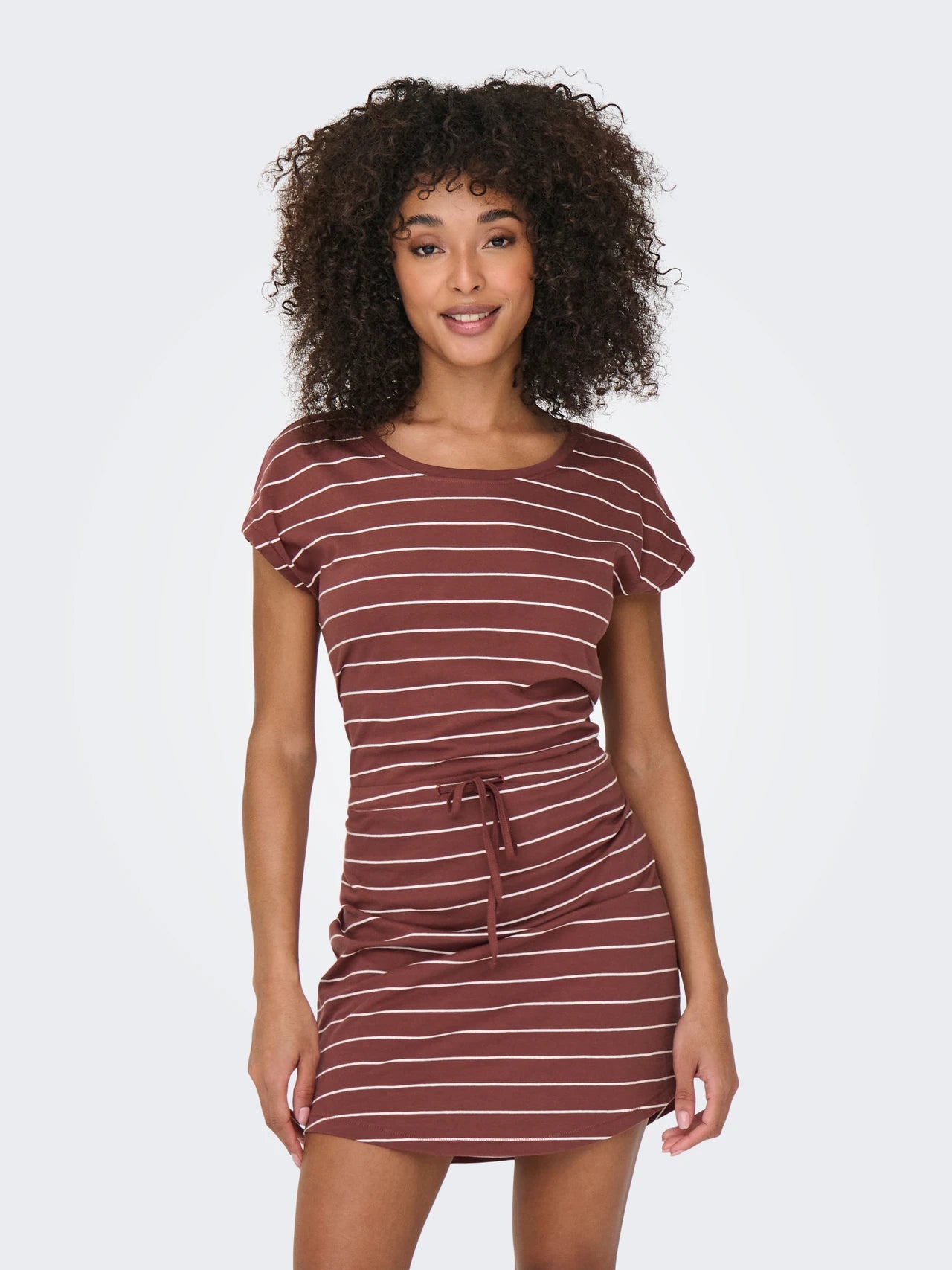 May T-Shirt Dress (Sable Stripe)