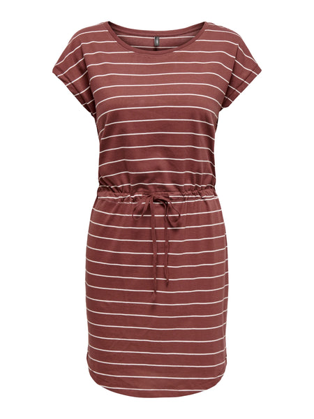 May T-Shirt Dress (Sable Stripe)