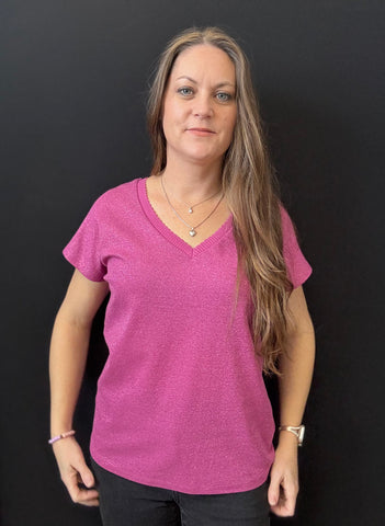 Dina Sparkle Top (Meadow Mauve) - 25% OFF AT CHECKOUT - FINAL SALE