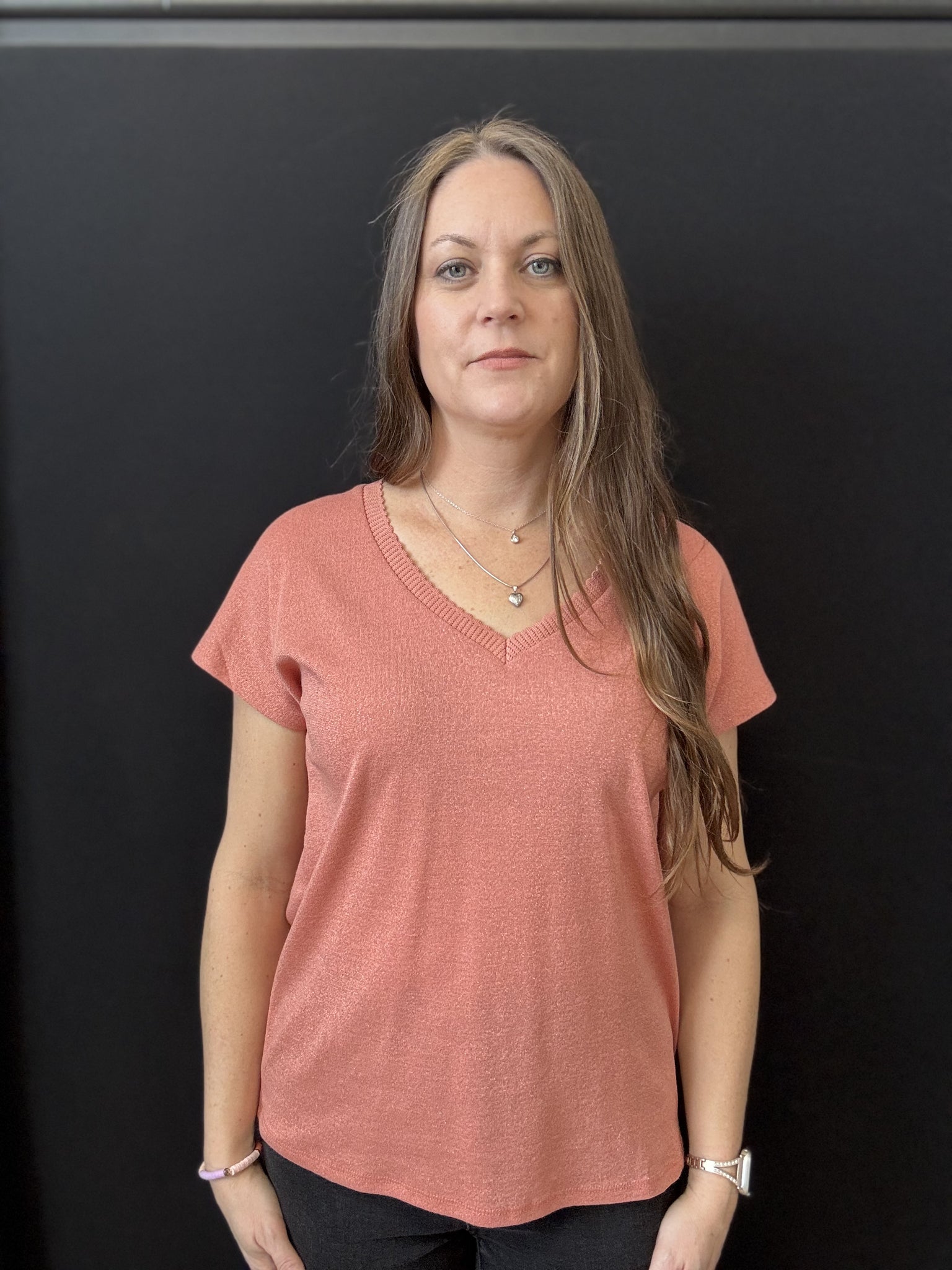 Dina Sparkle Top (Peach Sorbet)