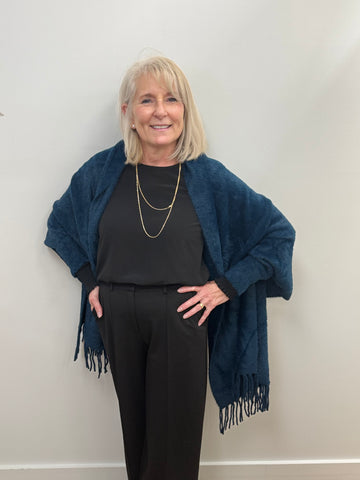 Marcy Shawl - Dry Clean Only (Teal)