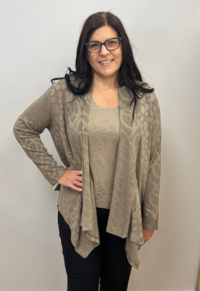 Tania Tank and Cardigan Set (Taupe)
