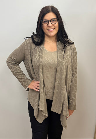 Tania Tank and Cardigan Set (Taupe)