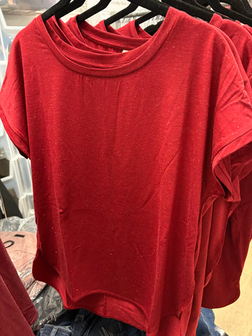 Rebel Metallic Fleck T-Shirt (Red Dahlia)