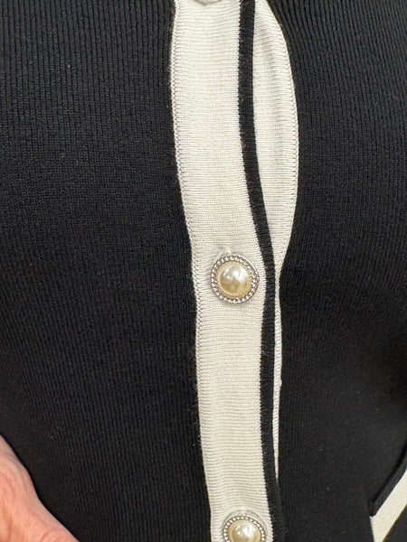 Hilla Button Down Cardigan (Black)