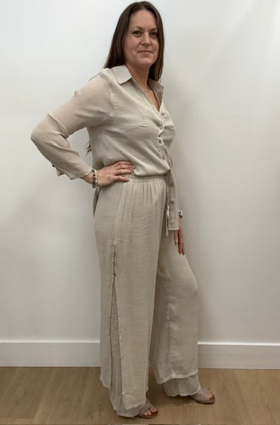 Lina Top and Pant Set (Taupe)