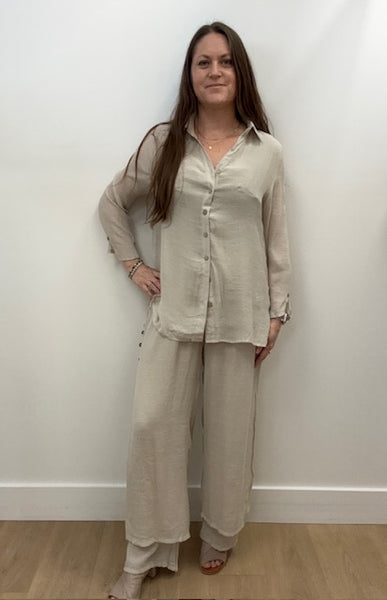 Lina Top and Pant Set (Taupe)