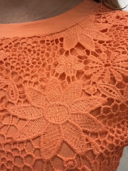 Kela Embroidered Top (Coral)