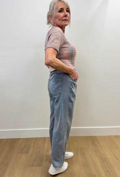 Hallie Knit Denim Jogger (Light Blue)