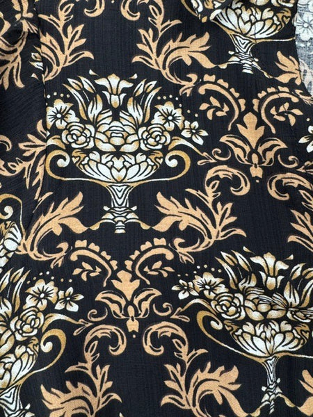 Laura Patterned Dress (Black/Beige)