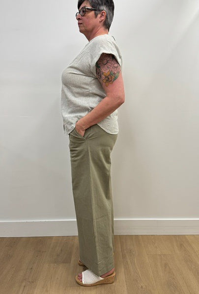 Yellana Cotton Pants (Vetiver Green)