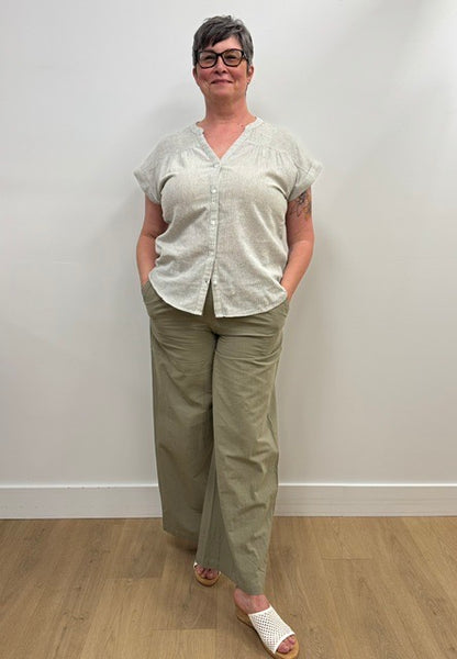 Yellana Cotton Pants (Vetiver Green)