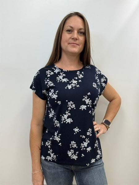 Amy Short Sleeve Top (Scatter Floral)