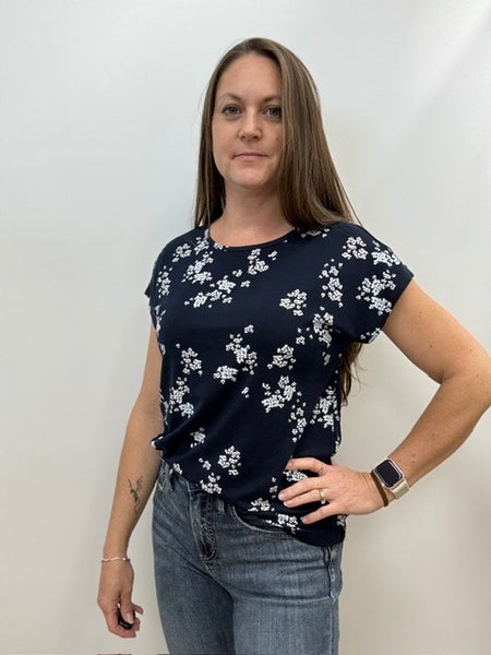 Amy Short Sleeve Top (Scatter Floral)