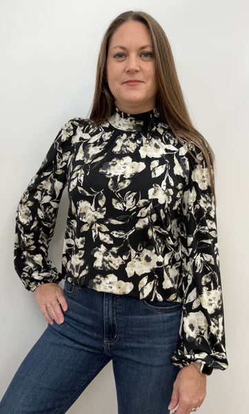 Fransie Blouse (Black Floral)