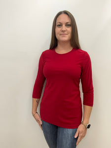 PLUS Selena 3/4 Sleeve Top (Red)