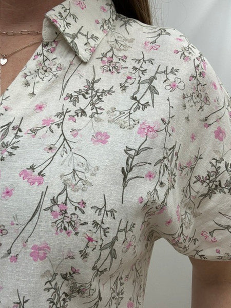 Falakka Linen Blend Cap Sleeve Top (Primrose)