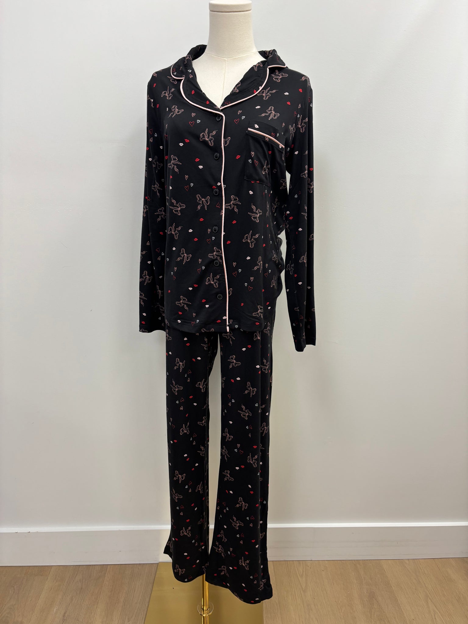 Marlie Sleep Set (Black Bows)