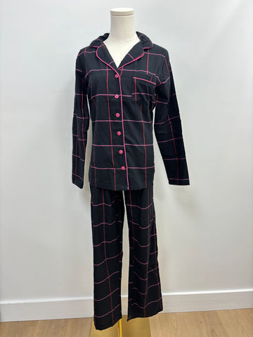 Blake Plaid Pajama Set (Black)