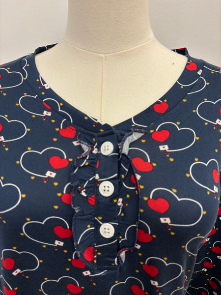 Marlie Soft Sleepshirt (Blue Hearts)